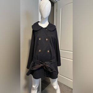 Melissa McCarthy Seven 7 womens 2XL Reversible Cape Navy Blue & Gold and Bronze